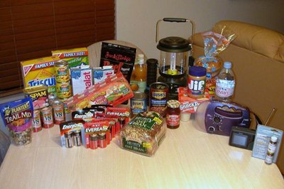 Assortment of emergency supplies.